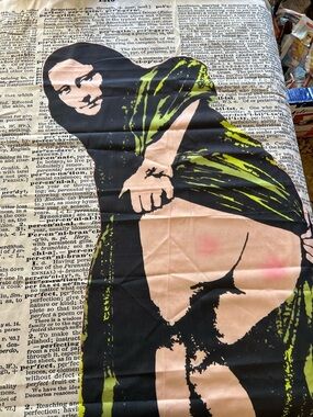 Amazon Mona Lisa. Green Black and Cream Pop Art Draped Figure Wall Art